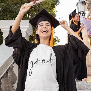 Minimalistisch Afstudeerder Zwart Script Afstudere T-shirt