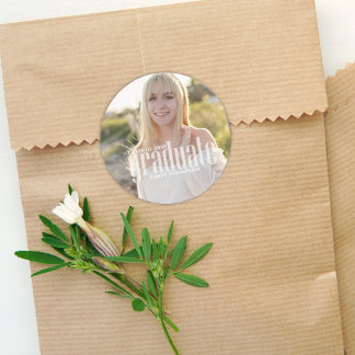 Minimalistisch Afstuderen Afbeelding Eenvoudige mo Ronde Sticker