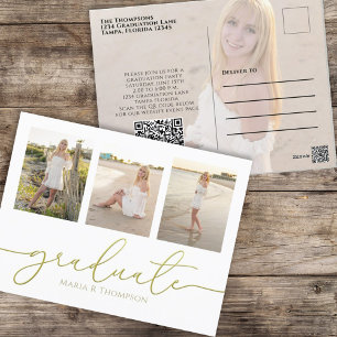 Minimalistisch Afstuderen Gold Modern Eenvoudige Q Briefkaart