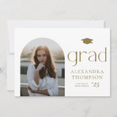 Minimalistisch Afstuderen goudfoto's Aankondiging (Voorkant)