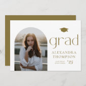 Minimalistisch Afstuderen goudfoto's Aankondiging (Voorkant / Achterkant)
