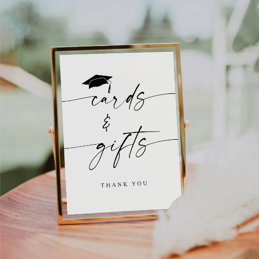 Minimalistisch Afstuderen Kaarten & geschenken Reclamebord Met Voetstuk