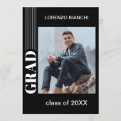 Minimalistisch Afstuderen met zwarte en witte comp Aankondiging (Voorkant)