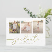 Minimalistisch Afstuderen Modern Simple 3 Photo Co Kaart (Staand voorkant)