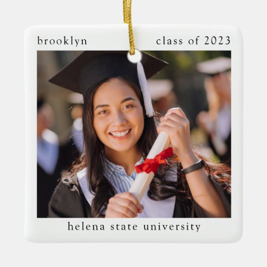 Minimalistisch Afstuderen van foto's Keramisch Ornament (Voorkant)