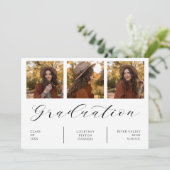 Minimalistisch Afstuderen van het Collage 3 Foto's Kaart (Staand voorkant)