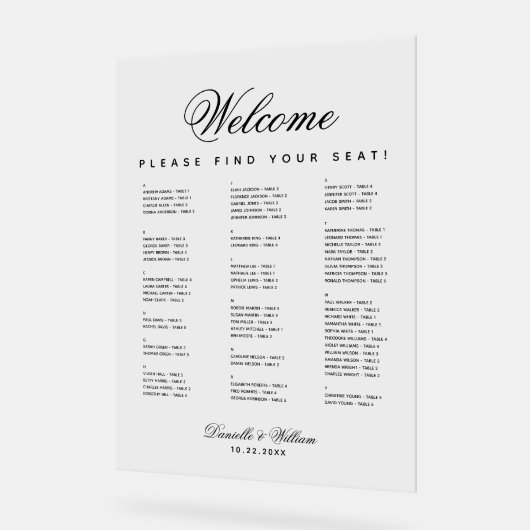 Minimalistisch alfabetisch weddenschap acryl bord (Hoek)