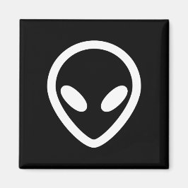 Minimalistisch Alien kijkt naar u Magneet