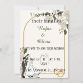 minimalistisch | Alles in één huwelijksuitnodiging Kaart (Voorkant)