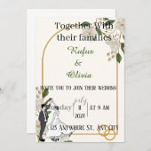 minimalistisch | Alles in één huwelijksuitnodiging Kaart (Voorkant / Achterkant)