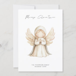 Minimalistisch Angel Script Vrolijk kerstfeest Feestdagenkaart