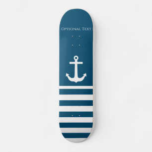 Minimalistisch anker- en Stripes-geluid Skateboard