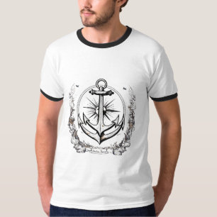 Minimalistisch anker - Sterkte & Zee Aansluiting T-shirt