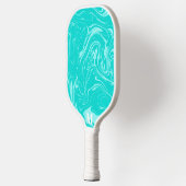Minimalistisch Aqua Blauw en Wit Modern Monogram Pickleball Paddle (Links)