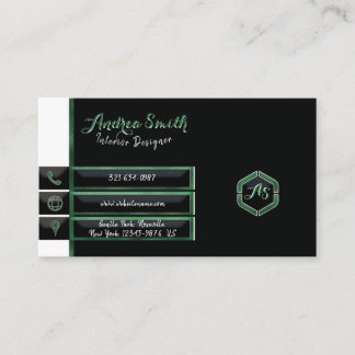 Minimalistisch artistiek monogram voor Emerald Gre Visitekaartje