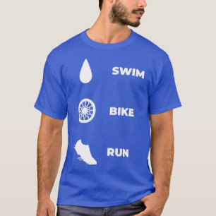 Minimalistisch atleet sport Triathlon Swim Bike ru T-shirt