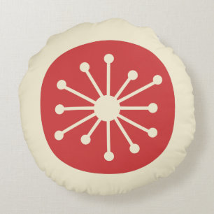 Minimalistisch atoomtijdperk in de Middeleeuwse ee Rond Kussen