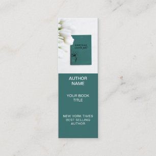 Minimalistisch auteursbladwijzer sjabloon met boek mini visitekaartje
