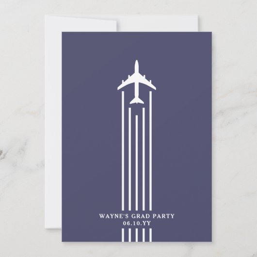 Minimalistisch Aviation Flight School Pilot Afstud Kaart (Achterkant)