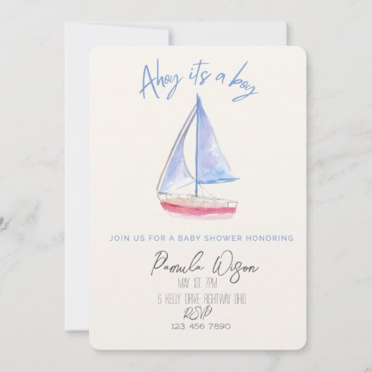 Minimalistisch baby boy baby shower kaart (Voorkant)