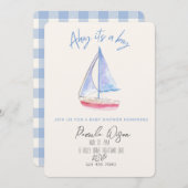 Minimalistisch baby boy baby shower kaart (Voorkant / Achterkant)