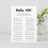 Minimalistisch Baby shower ABC spel Kaart (Staand voorkant)