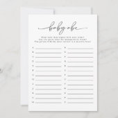 Minimalistisch Baby shower Baby ABC Game Kaart (Voorkant)