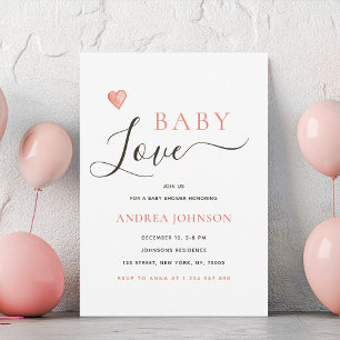 Minimalistisch Baby shower Baby Love Valentijnsdag Save The Date