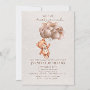 minimalistisch Baby shower   Bearly Wait Kaart