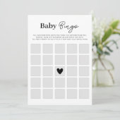 Minimalistisch Baby shower Bingo Game Kaart (Staand voorkant)