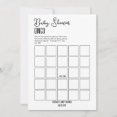 Minimalistisch Baby shower Bingo Kaart (Voorkant)