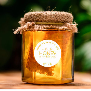 Minimalistisch Baby shower Honey Classic Ronde Sti Ronde Sticker