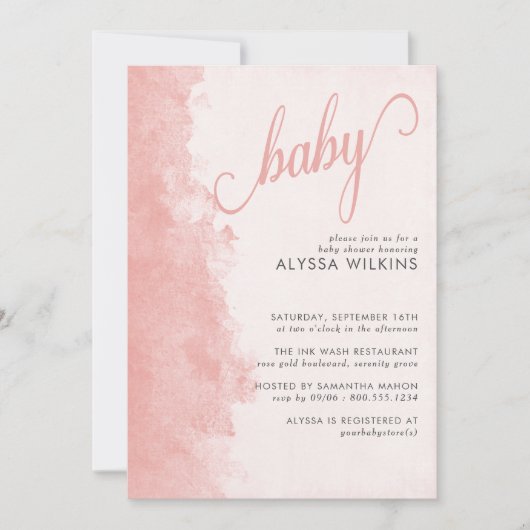 Minimalistisch Baby shower inktwas Kaart (Voorkant)