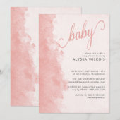Minimalistisch Baby shower inktwas Kaart (Voorkant / Achterkant)