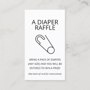 Minimalistisch Baby shower Luier Raffle Ticket