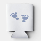 Minimalistisch Baby shower met blauwe voetafdruk Blikjeskoeler (Achterkant)