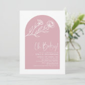 Minimalistisch Baby shower met botanische boho Arc Kaart (Staand voorkant)