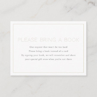 Minimalistisch Baby shower Neem een boekenkaart me Informatiekaartje