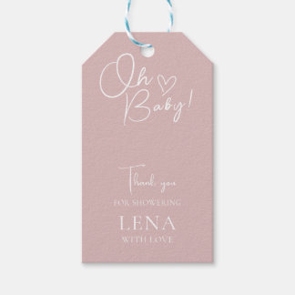 Minimalistisch Baby shower neutraal Cadeaulabel