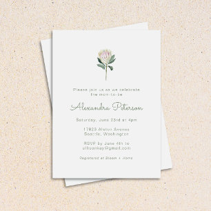 Minimalistisch Baby shower Protea Flower Boho Past Kaart
