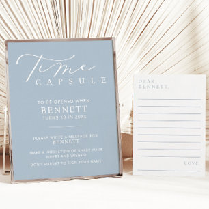 Minimalistisch Baby shower Tijd Capsule Station te Poster