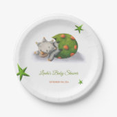 Minimalistisch Baby shower Triceratops Dinosaur Papieren Bordje (Voorkant)