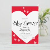 Minimalistisch Baby shower Valentijnsdag Kaart (Staand voorkant)