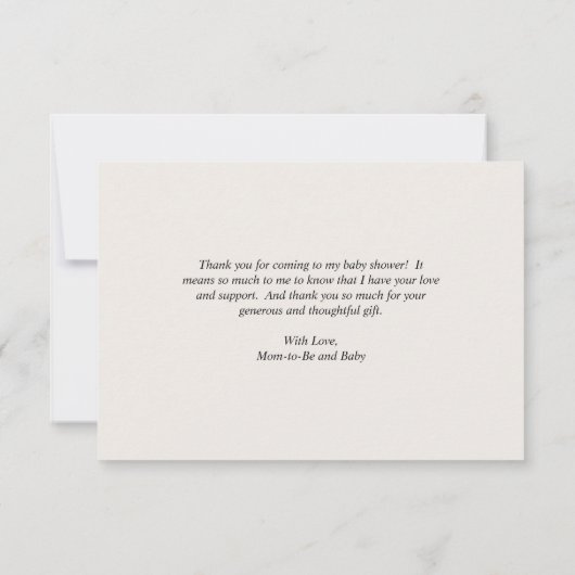 Minimalistisch Baby shower van Beary Cute Balloon Bedankkaart (Achterkant)