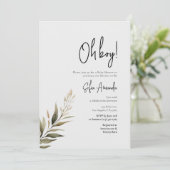 minimalistisch Baby shower van bossen Kaart (Staand voorkant)