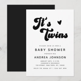 Minimalistisch Baby shower van de Groovy Retro Twi Kaart
