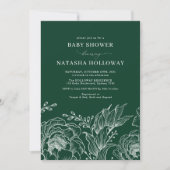 Minimalistisch Baby shower van het Botanische  van Kaart (Voorkant)