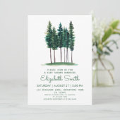 Minimalistisch Baby shower van Rustic Green Trees Kaart (Staand voorkant)
