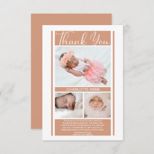 Minimalistisch Baby shower van Terracotta Girl Dan Bedankkaart