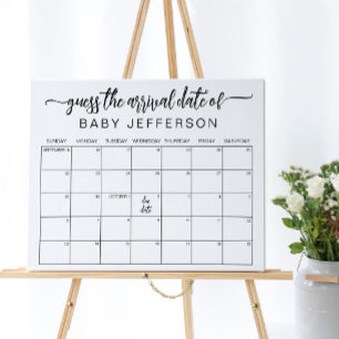 Minimalistisch Baby shower: Vervaldatum agenda-age Poster